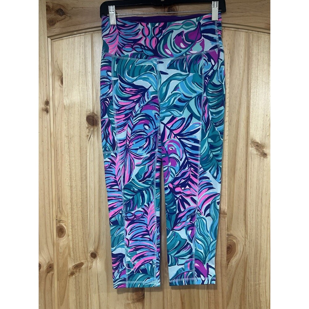Lilly Pulitzer Luxletic Weekender Leggings High Rise Cropped Vibrant Topical S